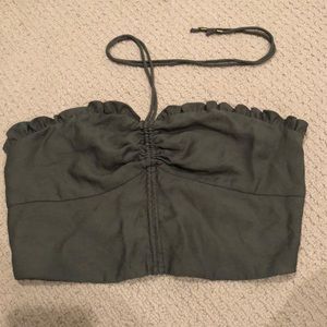 Army Green | cropped top | halter